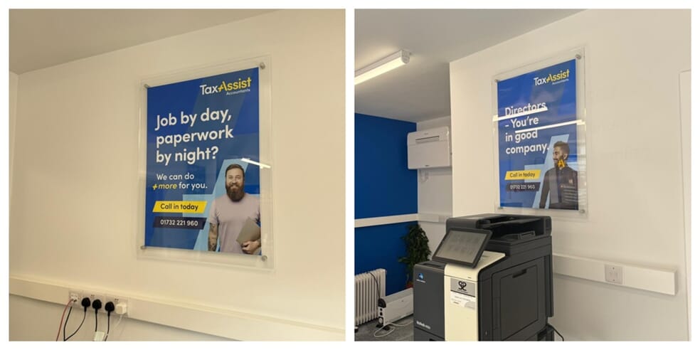 A collage of the Taxassist Accountants posters.